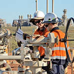 Chevron Australia personnel at the Chevron-operated Gorgon carbon dioxide injection facility on Barrow Island.