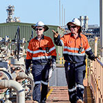 Chevron Australia personnel at the Chevron-operated Gorgon carbon dioxide injection facility on Barrow Island.