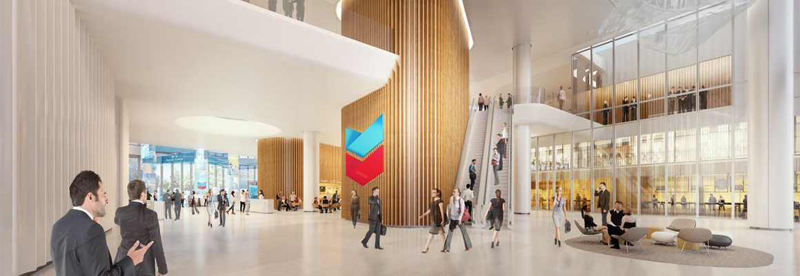 artist impression of building lobby area